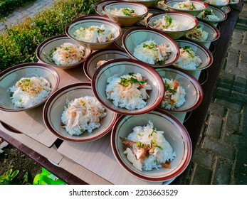 Javanese Traditional Soto Food Group Is Outdoors