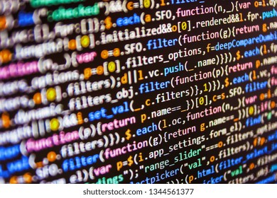Javascript Code Text Editor Programming On Stock Photo 1344561377 ...