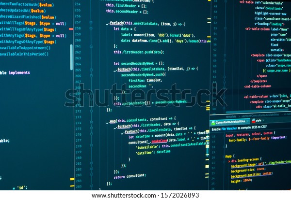 Javascript Source Development Code Script Language Stock Photo Edit Now 1572026893