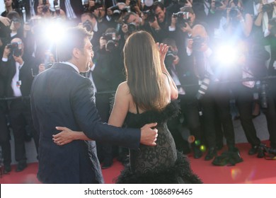 Javier Bardem, Penelope Cruz  Attends The Opening Gala During The 71st Annual Cannes Film Festival At Palais Des Festivals On May 8, 2018 In Cannes, France. 