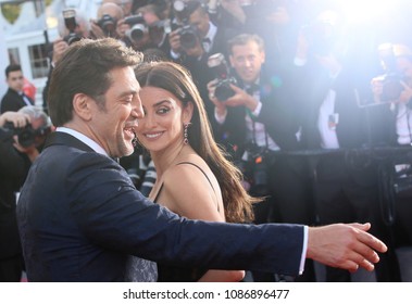 Javier Bardem, Penelope Cruz  Attends The Opening Gala During The 71st Annual Cannes Film Festival At Palais Des Festivals On May 8, 2018 In Cannes, France. 