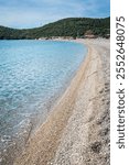 Jaz Beach is sand and pebble beach and is one of the longest in the Budva, Montenegro area. The beach is known for its stunning turquoise waters and surrounding rocky cliffs. 