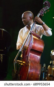 JAZZ EN LA COSTA, SPAIN - JULY 18 , 2017: Reuben Rogers, Bass, And Charles Lloyd Quartet, At 30 International Jazz Festival Of Almunecar, Spain. 