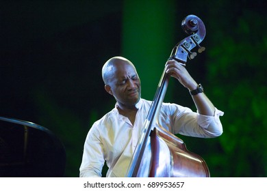 JAZZ EN LA COSTA, SPAIN - JULY 18 , 2017: Reuben Rogers, Bass, And Charles Lloyd Quartet, At 30 International Jazz Festival Of Almunecar, Spain. 