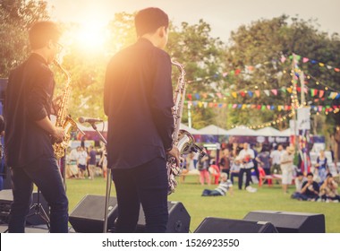 jazz musician playing outdoor concert	 - Shutterstock ID 1526923550