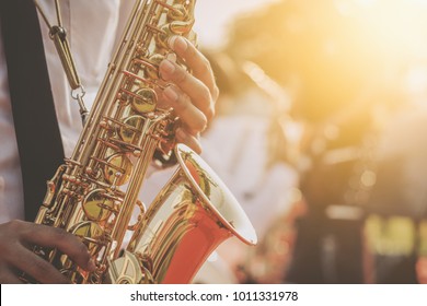 jazz musician playing the saxophone Beautiful voice / Jazz mood Concept