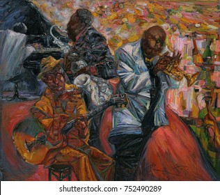  Jazz Singer, Jazz Club, Jazz Band,oil Painting, Artist Roman Nogin, Series 