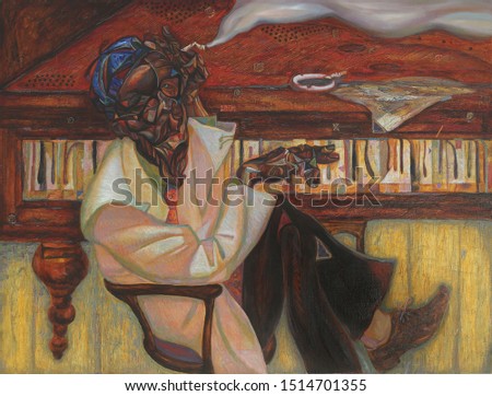  jazzmen THELONIOUS MOONK, oil painting, artist Roman Nogin, series 