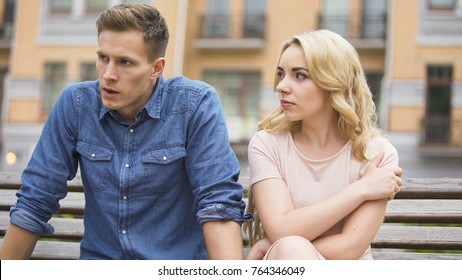 Jealous Girl Having Fight With Upset Boyfriend, Conflict Of Unhappy People