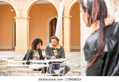 Jealous Woman Stalking Couple Of Lovers