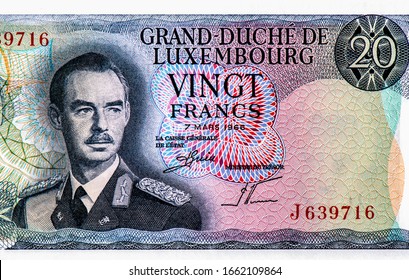 Jean, The Luxembourgish Grand Duke Portrait From Luxembourg 20 Francs, 1966 Banknotes. 