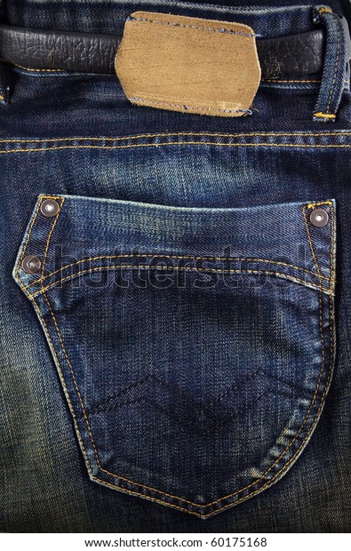 jeans with 3 red lines on back pocket