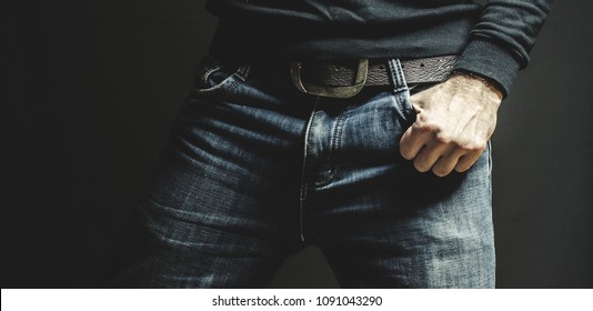 Jeans, Belt, Man