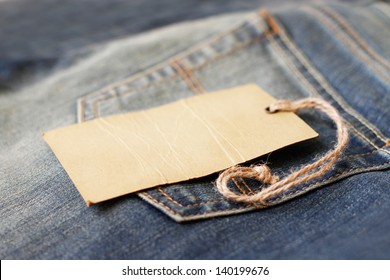 Jeans With Blank Paper Price Tag