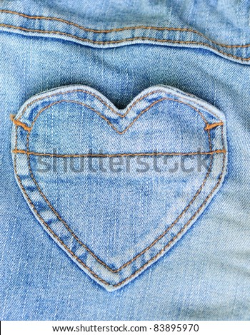Jeans and heart shape pocket