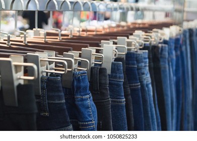 Jeans On Hangers Stock Photo 1050825233 | Shutterstock