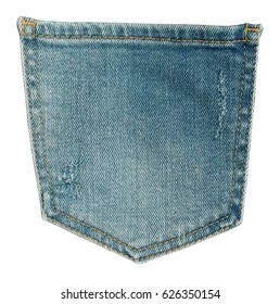 Jeans Pocket Isolated On The White Background