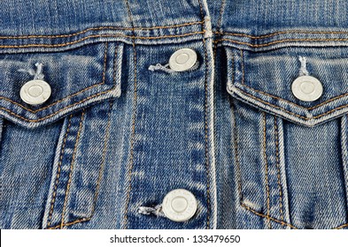 Jeans Shirt Pocket Close Up