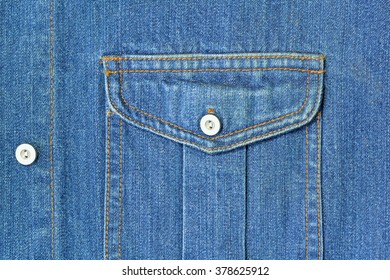 Jeans Shirt Pocket Close Up