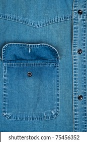 Jeans Shirt Pocket Close Up