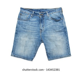 Jeans shorts on a white background