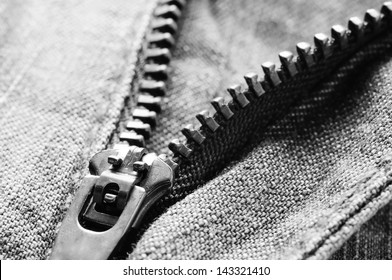 Jeans Zipper Closeup, Shallow Dof