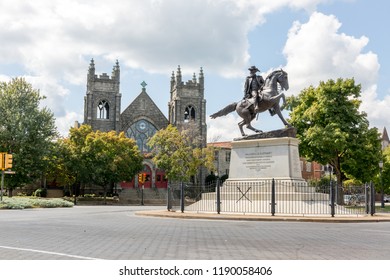 J.E.B. Stuart Memorial On Monument Avenue In Richmond, Virginia