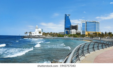 Jeddah Beach Saudi Arabia Mar 04 2021 -  Red Sea Corniche View