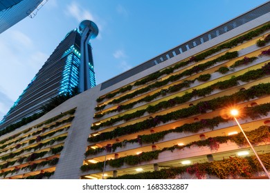 Jeddah, Saudi Arabia - December 30, 2019: Night View To Headquarters Business Park In City