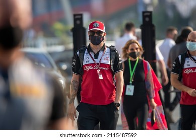 JEDDAH, SAUDI ARABIA - December 4, 2021: Kimi Raikkonen, From Finland Competes For Alfa Romeo Racing At Round 21 Of The 2021 FIA Formula 1 Championship At The Jeddah Corniche Circuit.