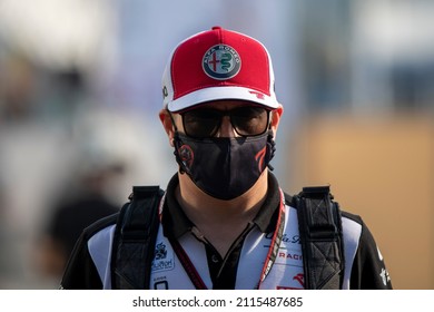 JEDDAH, SAUDI ARABIA - December 4, 2021: Kimi Raikkonen, From Finland Competes For Alfa Romeo Racing At Round 21 Of The 2021 FIA Formula 1 Championship At The Jeddah Corniche Circuit.