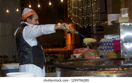 Jeddah, Saudi Arabia - JUne 24th 2015: 
Making Traditional Arabian Food At Souk In Jeddah's Historic Al-Balad-District - Image
