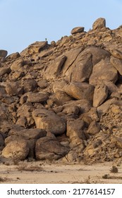 Jeddah, Saudi Arabia, March 18 2022. Hiking In The Desert Near Moon Mountain With The Hash House Harriers