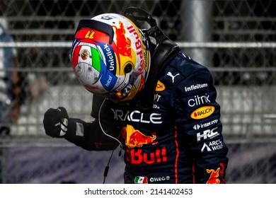 JEDDAH, SAUDI ARABIA - March 26, 2022: Sergio Perez, from Mexico competes for the Red Bull Racing at round 02 of the 2022 FIA Formula 1 championship.