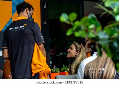 JEDDAH, SAUDI ARABIA - March 27, 2022: Daniel Ricciardo And Heidi Berger, From Australia Competes For The McLaren F1 Team At Round 02 Of The 2022 FIA Formula 1 Championship.