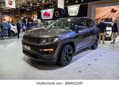 Jeep Compass car showcased at the Autosalon 2020 Motor Show. Brussels, Belgium - January 9, 2020.