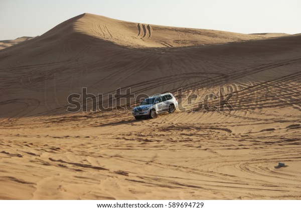 Jeep at the\
Dubai desert safari February 2017\
