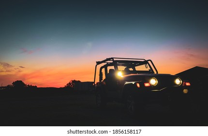 jeep top off sunset vibes