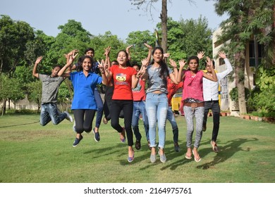 Jeevan Jyoti School Students Celebrating Result Of Haryana Education Board Exam. Gurugram, Haryana, India. May 17, 2019.