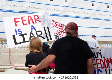 Jefferson City, MO/ USA - April 27, 2020: Reopen Missouri Protest