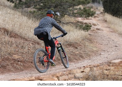 JEFFERSON COUNTY, COLORADO - JANUARY 16, 2020: Mountain cyclist