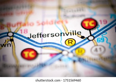 Jeffersonville. Ohio. USA On A Geography Map