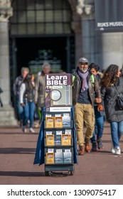 Jehova Witness Stand At The Museumplein Square At Amsterdam The Netherlands 2018