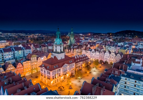 Jelenia Gora Marketplace Shot Drone Night Stock Photo Edit Now 782388229