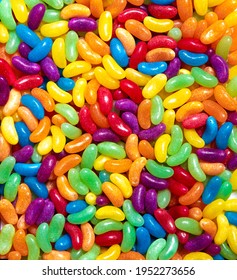 Jelly Beans Candies Colourful Rainbow Wallpaper. Festive Party Background Made Of Glucose Sweets For Confectionary Store