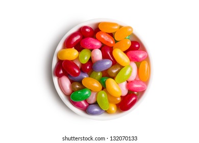 Jelly Beans In Ceramic Bowl