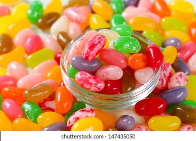 Jelly Beans In A Glass Bowl