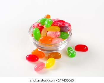 Jelly Beans In A Glass Bowl