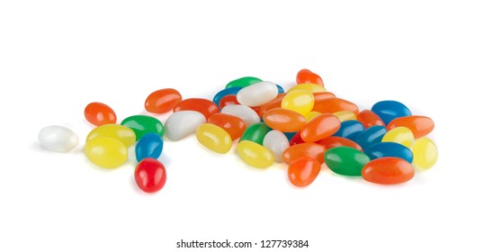 Jelly Beans On A White Background