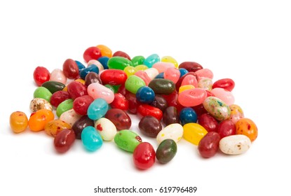 Jelly Beans On A White Background